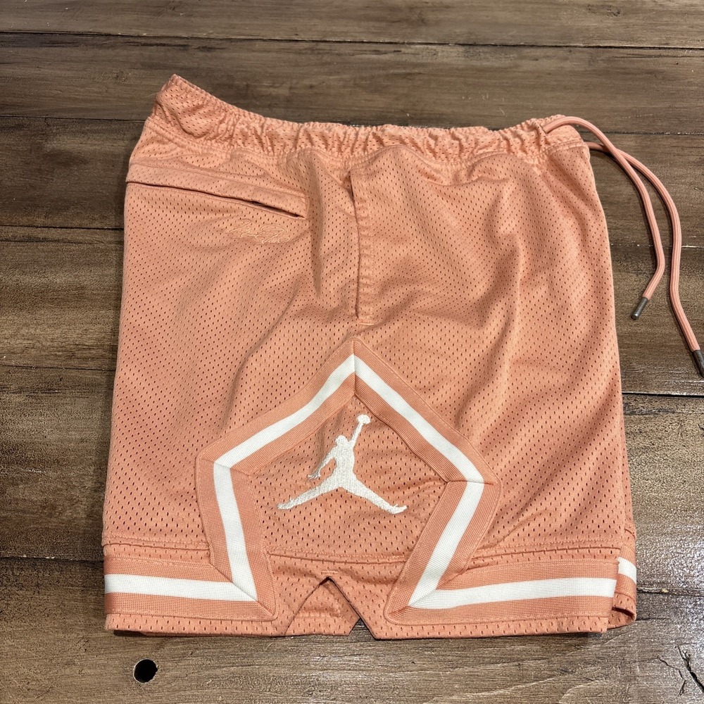 Nike‎ Air Jordan Essential Diamond Mesh Basketball Shorts Mens L Rose Gold Pink